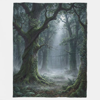 Manta Polar Bosque Antiguo Encantado | Luz Solar en el Bosque