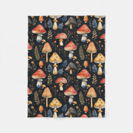 Manta Polar Bosque de champiñones y Fern