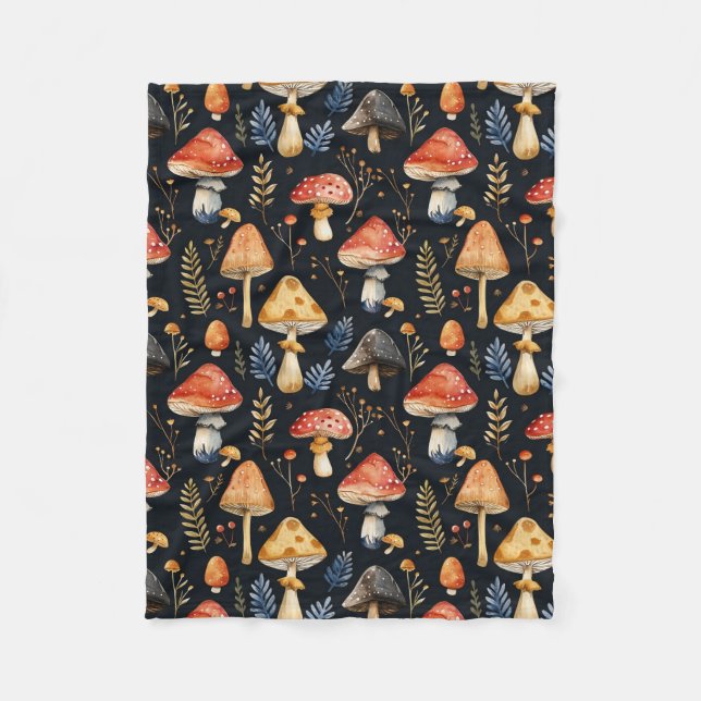 Manta Polar Bosque de champiñones y Fern (Anverso)