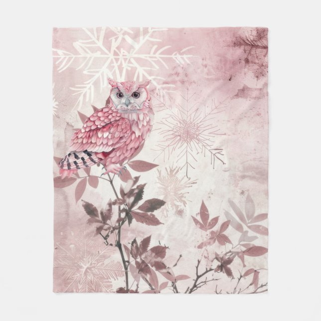 Manta Polar Bosque de invierno rosa moderno Baby (Anverso)