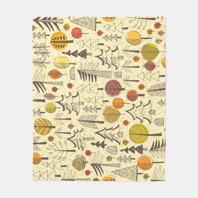 Manta Polar Bosque de Otoño: Patrón Gráfico Sin Marea. (Anverso)