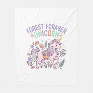 Manta Polar Bosque de Unicornios Forrajero Diseño Gráfico de U