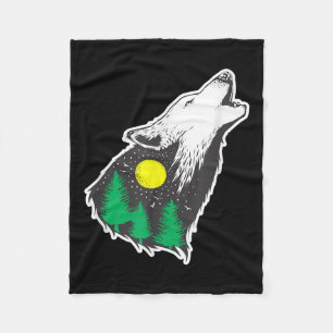 Manta Polar Bosque Luna del Lobo Aullador Protección Ambiental