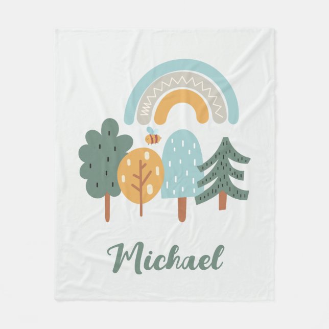 Manta Polar Bosque mágico del arcoiris (Anverso)