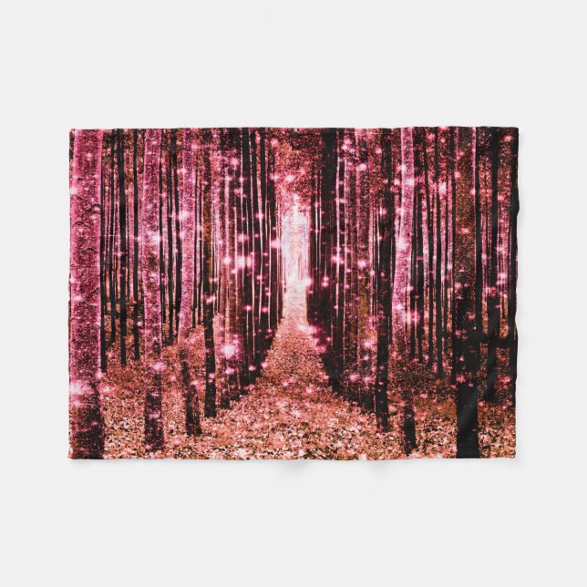 Manta Polar Bosque Mágico Melocotón Rosa (Frente (Horizontal))