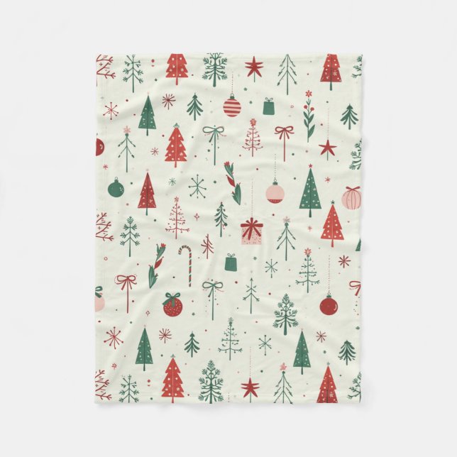 Manta Polar Bosque navideño escandinavo (Anverso)