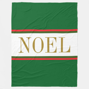 Manta Polar Bosque NOEL Verde Rojo Blanco Rayas de Navidad