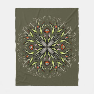 Manta Polar Bosque Oscuro Verde Ojos de Hongo Goblincore Tripp
