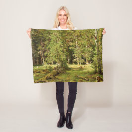 Manta Polar Bosque ruso (paisaje rústico) (Green Woods)