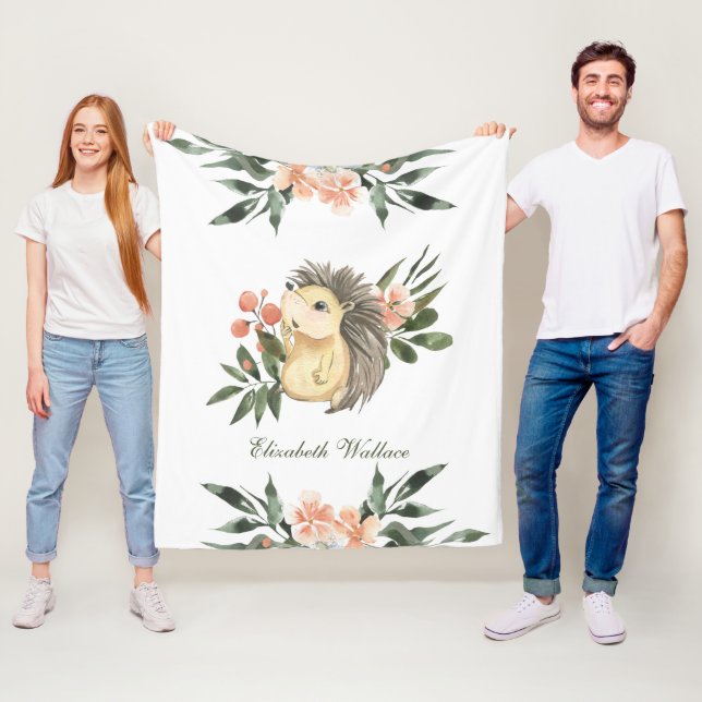 Manta Polar Bosque rústico de bosque de bosques Cute Hedgehog (In situ)