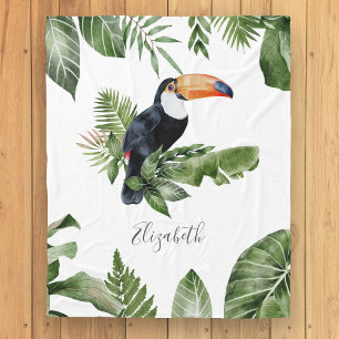 Manta Polar Bosque Tropical Lindo Tucán Nombre Personalizado