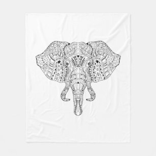 Manta Polar Bosquejo del Doodle de la cabeza del elefante