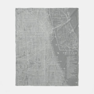 Manta Polar Bosquejo del mapa de la ciudad de Chicago