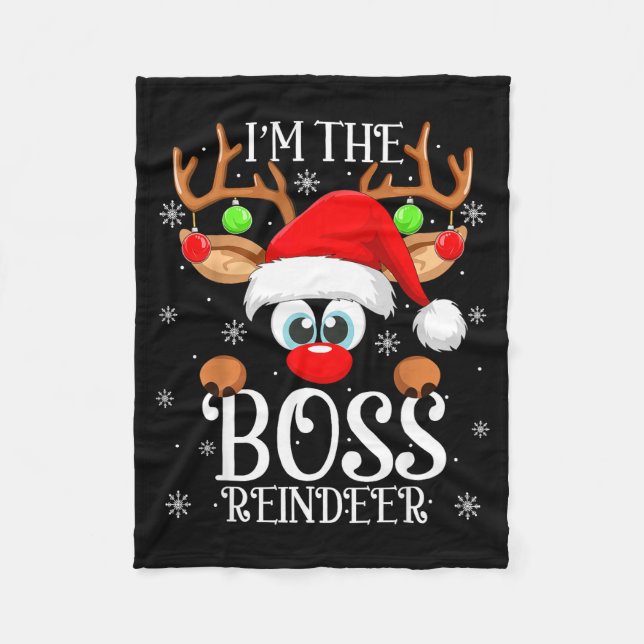 Manta Polar Boss Reindeer Christmas Family Matching Group Funn (Anverso)