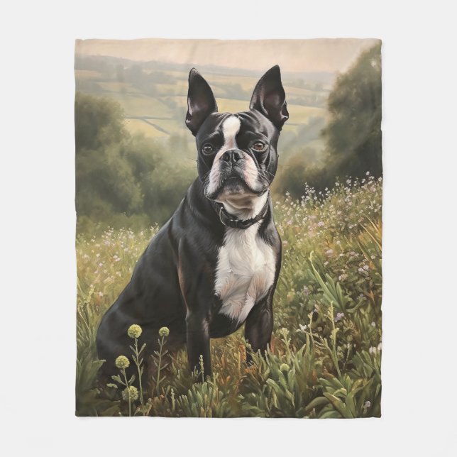 Manta Polar Boston Terrier (Anverso)