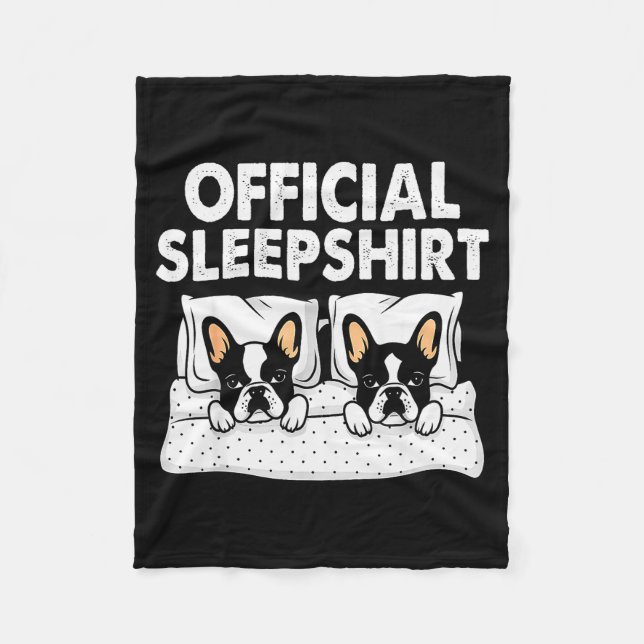 Manta Polar Boston Terrier Dog Sleep Pajamas Nightgown  (Anverso)