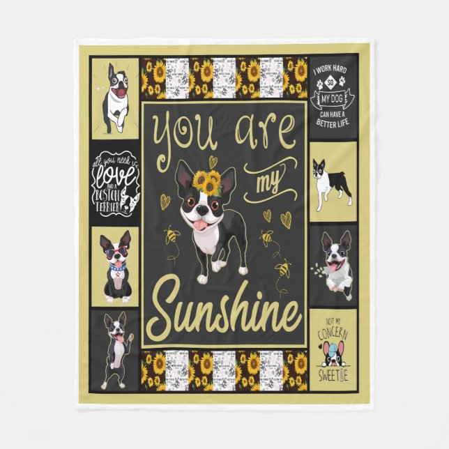 Manta Polar Boston Terrier Eres Mi Sol (Anverso)