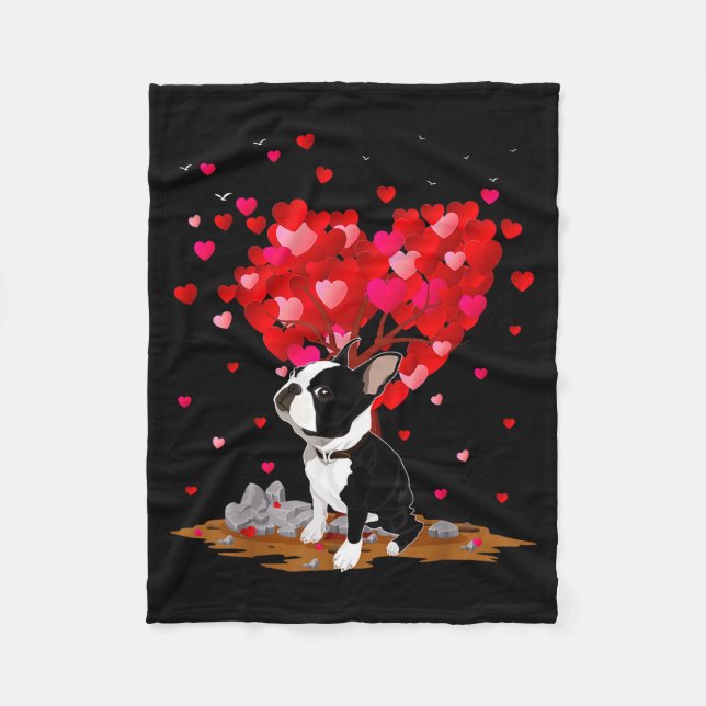 Manta Polar Boston Terrier Lover Heart Shape Boston Terrier Va (Anverso)