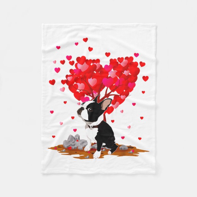 Manta Polar Boston Terrier Lover Heart Shape Boston Terrier Va (Anverso)