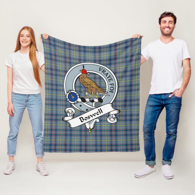 Manta Polar Boswell Clan Badge Tartan Plaid (In situ)