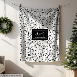 Manta Polar Botanical Blanket Personalized Monochrome Minimal