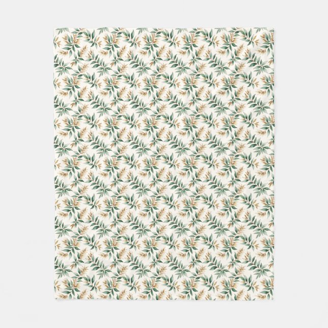 Manta Polar Botanical Foliage Pattern Cozy (Anverso)