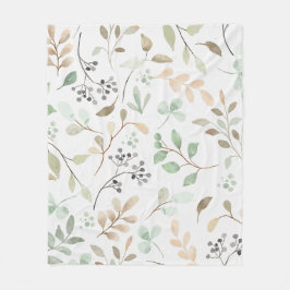 Manta Polar Botanical Leaves Fleece Blanket