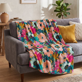 Manta Polar Botánico Floral 