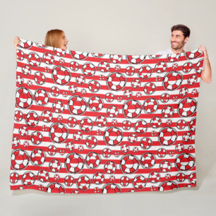 Manta Polar Bote de los Lifebeltas Náuticos Blancos Rojos