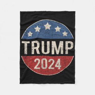 Manta Polar botón de campaña retro de Trump 2024 sobre preside