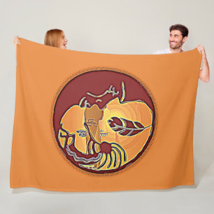 Manta Polar Botón de paisaje - Pluma de la luna de Kokopelli 1