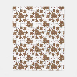 Manta Polar Botones rojos Papel marrón Flores Flor Funda