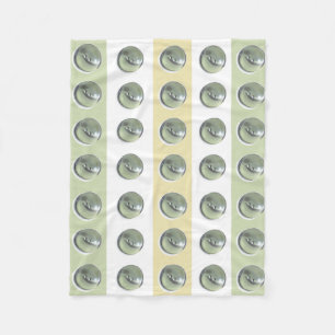 Manta Polar Botones verdes en rayas