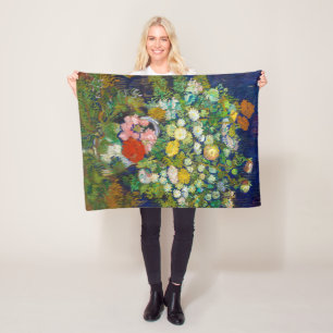 Manta Polar Bouquet de flores en una vara, Van Gogh