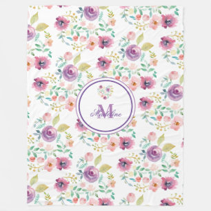 Manta Polar Bouquet floral floral personalizada