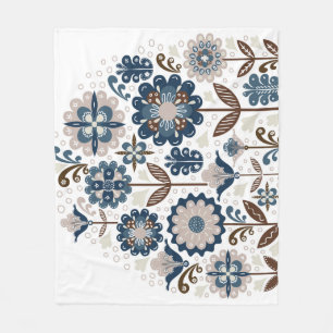 Manta Polar Bouquets multicolores: mano dibujada