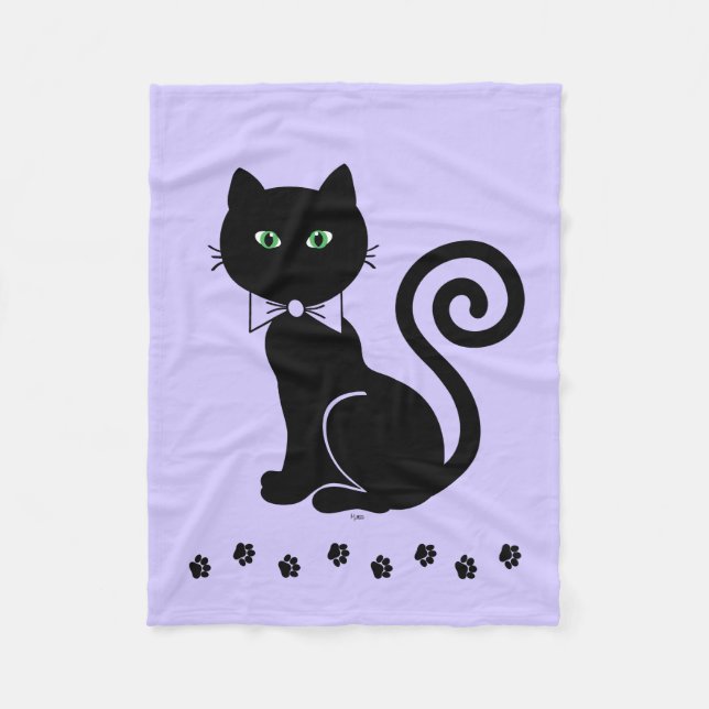 Manta Polar Bow Tie Cat Fleece Blanket (Anverso)