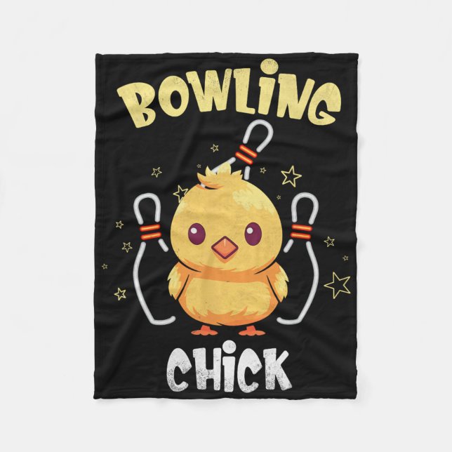 Manta Polar Bowling Chick Funny Chicken Athlete Bowler Men Wom (Anverso)