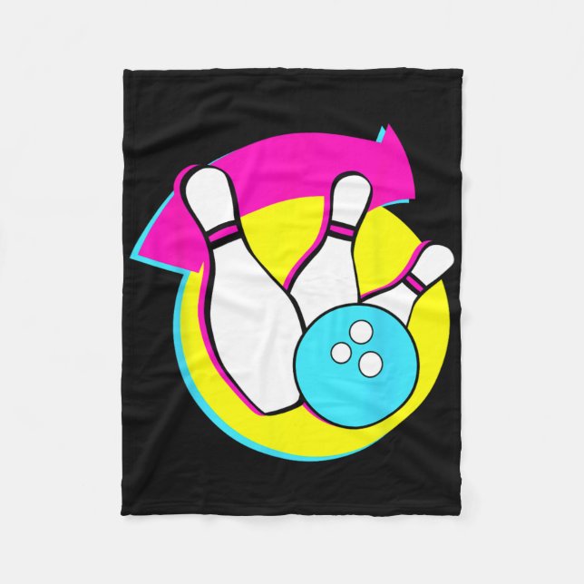 Manta Polar Bowling Fiesta Gracioso Retro Bowler (Anverso)