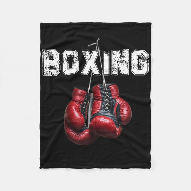 Manta Polar Boxeo Divertido - Me encanta el boxeo  (Anverso)