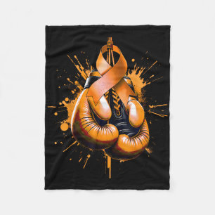 Manta Polar Boxeo Naranja de guantes Cinta Esclerosis Múltiple