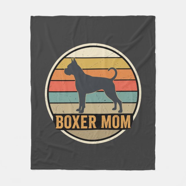 Manta Polar Boxer Mamá Retro Atardecer Perro (Anverso)