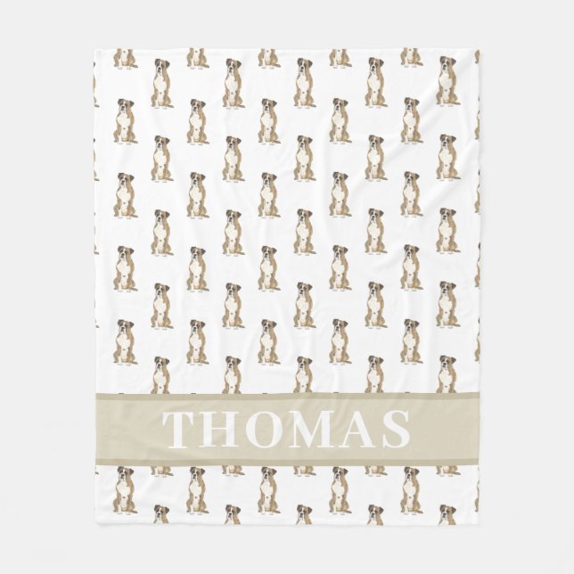 Manta Polar Boxer personalizado (Brindle) (Anverso)