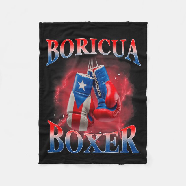 Manta Polar Boxing Puerto Rico Boricua Boxer Puerto Rican  (Anverso)