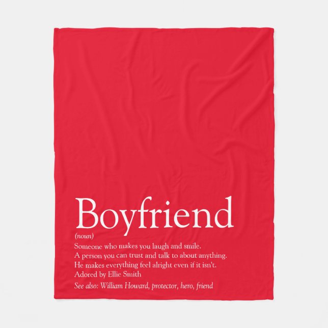 Manta Polar Boyfriend Definition Modern Fun Red (Anverso)