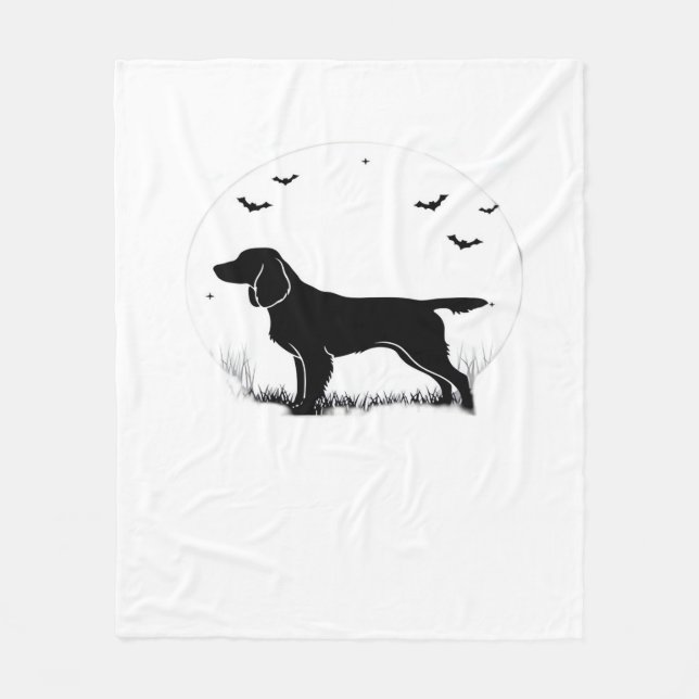 Manta Polar Boykin Spaniel Dog - Halloween Moon Silhouette Cla (Anverso)