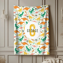 Manta Polar Boys Blue T-Rex Jungle Dinosaur Monogrammed