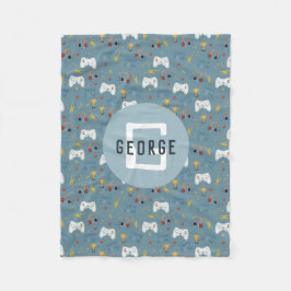 Manta Polar Boys Blue Video Game Kids Guay Monograma