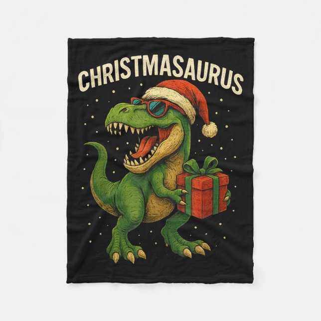 Manta Polar Boys Christmasaurus Christmas Dinosaur Dino Family (Anverso)