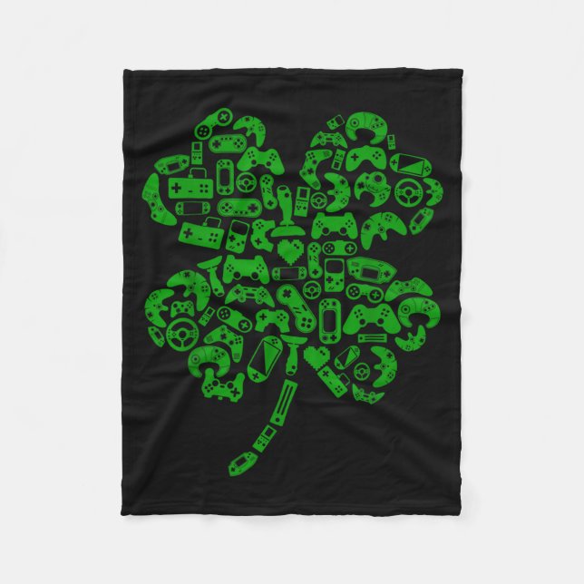Manta Polar Boys Gamer Game Shamrock St Patricks Day Irish Men (Anverso)